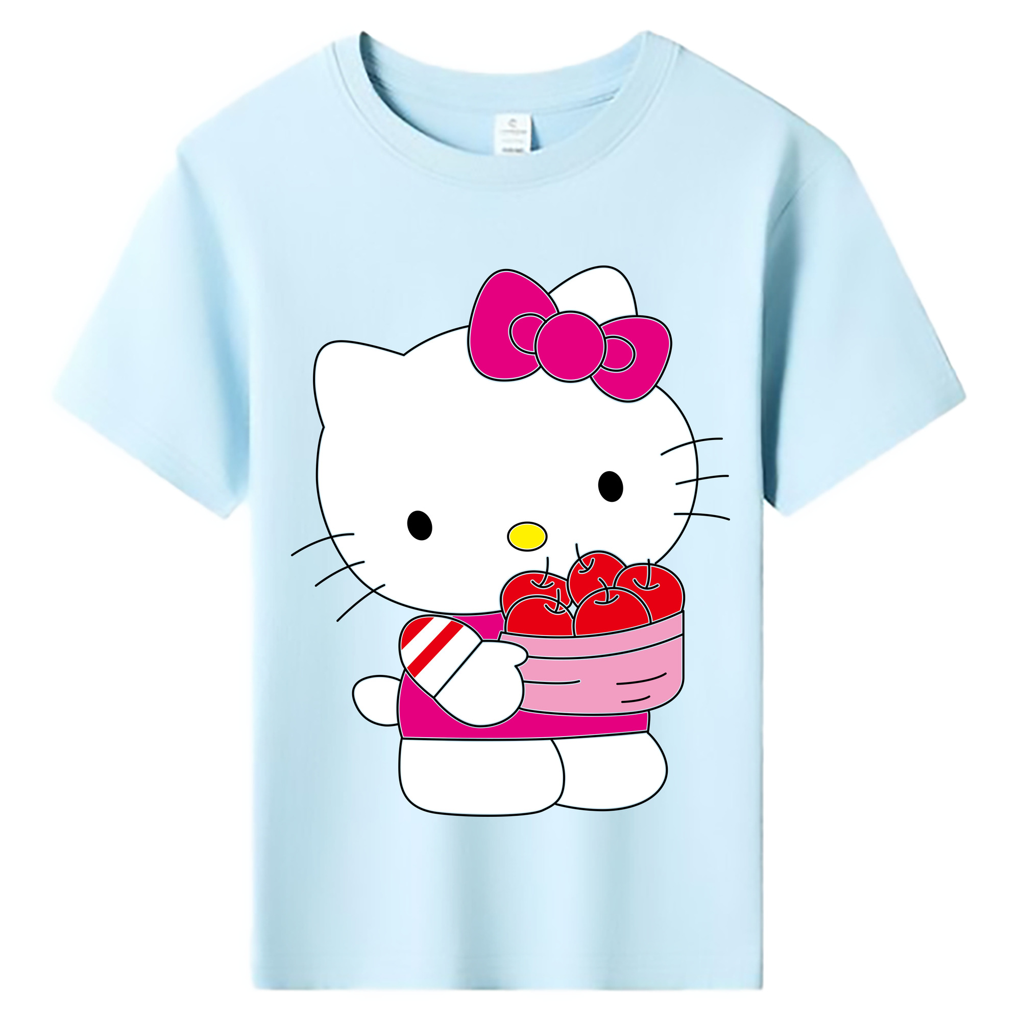 （画像用） Hello Kitty ハローキティ 綿100％キッズTシャツ（フロントプリント）